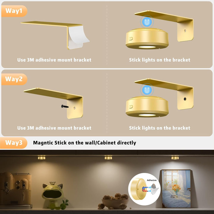 Justerbar magnetisk billedlampe | LED-touch & fjernbetjening, RGB/hvid, USB