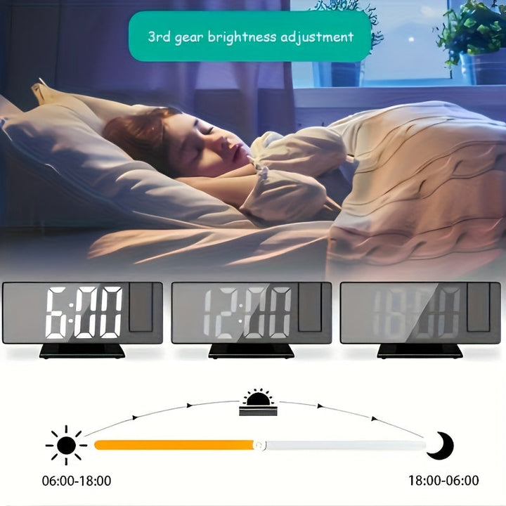 Digitalt projektionsvækkeur – Stort LED-display og multifunktionel alarm
