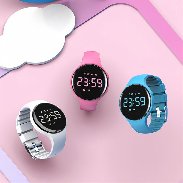 Digitalt LED-ur med skridttæller og vibrationsalarm – fitness-tracker til børn