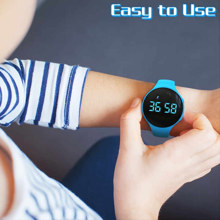 Digitalt LED-ur med skridttæller og vibrationsalarm – fitness-tracker til børn