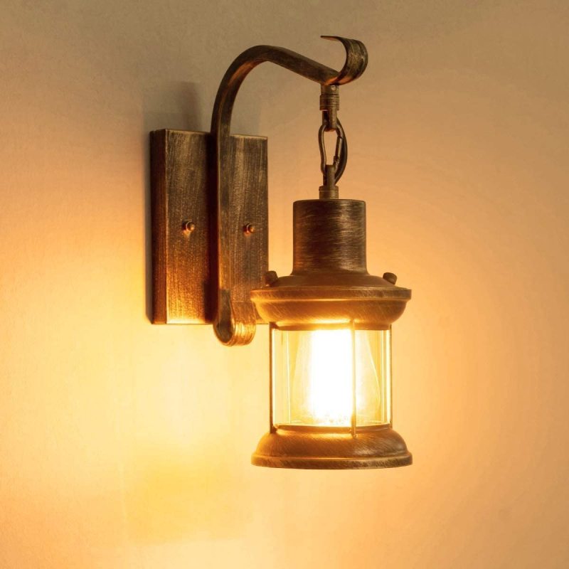 Silva industrielt retro-væglampe sort/bronze interiør i metal/glas