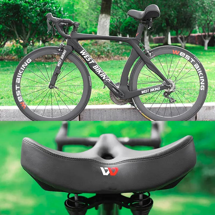 Ergonomisk og bred cykelsadel med ekstra polstring for optimal komfort