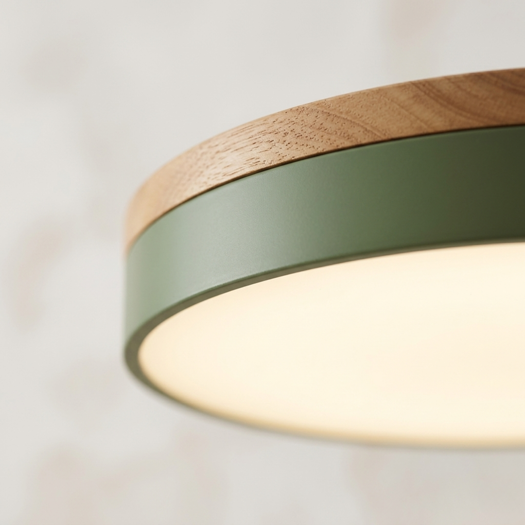Rund skive-loftlampe – flad, indbygget lampe