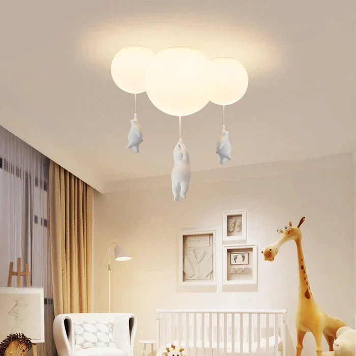 CloudBear børneloftlampe med bjørn og bold