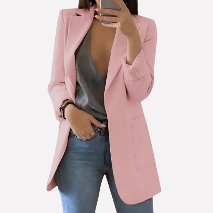 Kvinders Front Pocket Blazer – Struktureret Hverdagslag