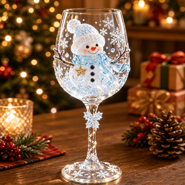3D-vinglas til jul – festlig drikkeglæde med julecharme