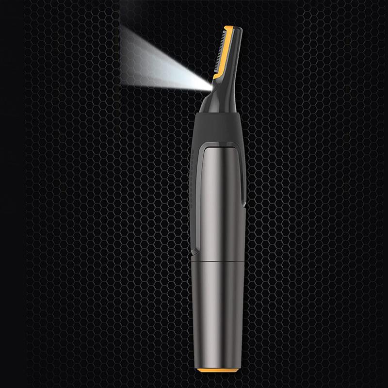 Professionel ultratynd præcisionstrimmer | Klinger i rustfrit titanium-stål | Indbygget LED-lys | Mikro-oscillationsteknologi | Til næse, ører og konturer