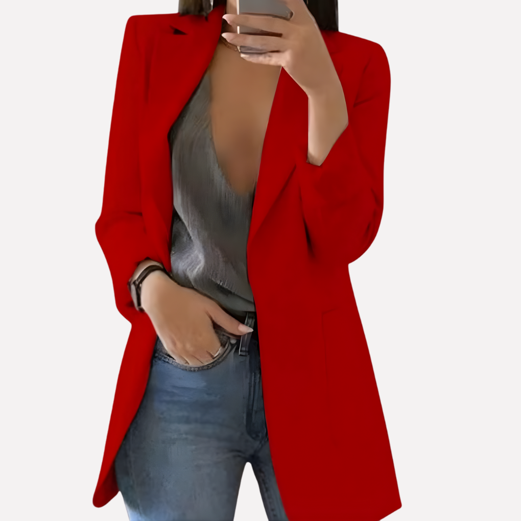 Kvinders Front Pocket Blazer – Struktureret Hverdagslag