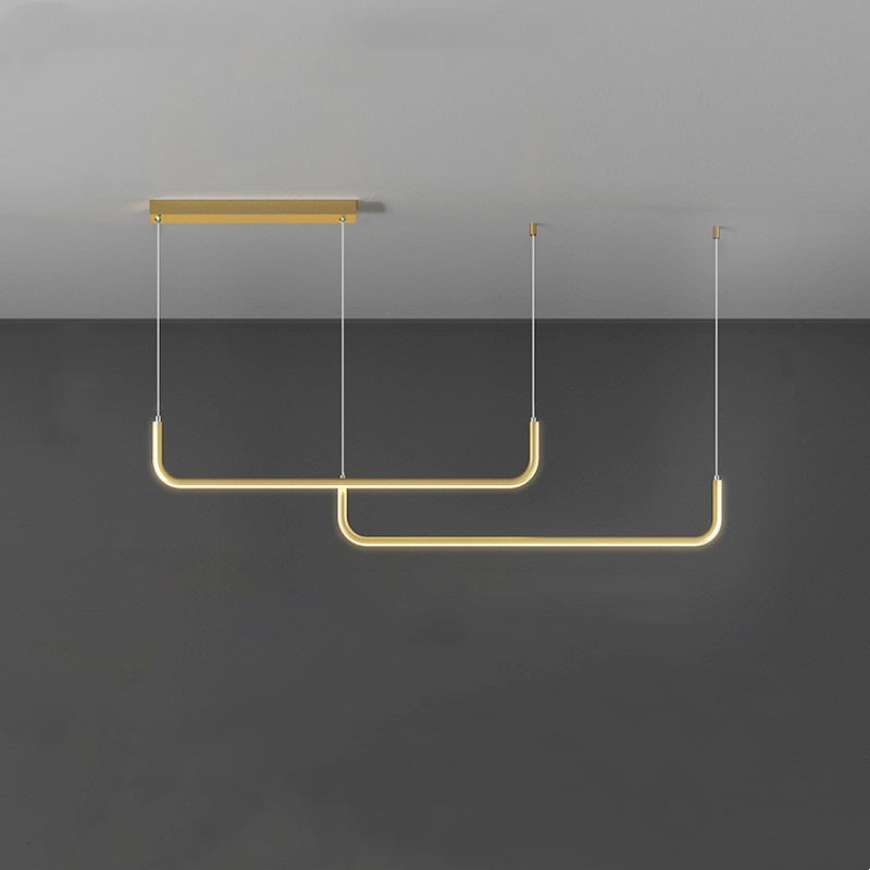 Arisha moderne LED-lysekrone i guld/sort metal til spisestue/stue