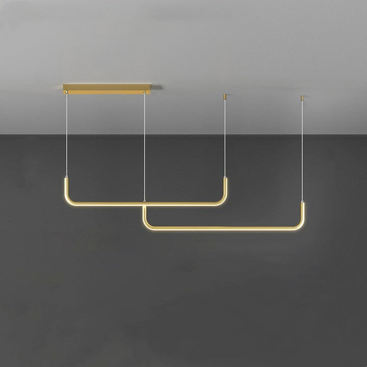 Arisha moderne LED-lysekrone i guld/sort metal til spisestue/stue