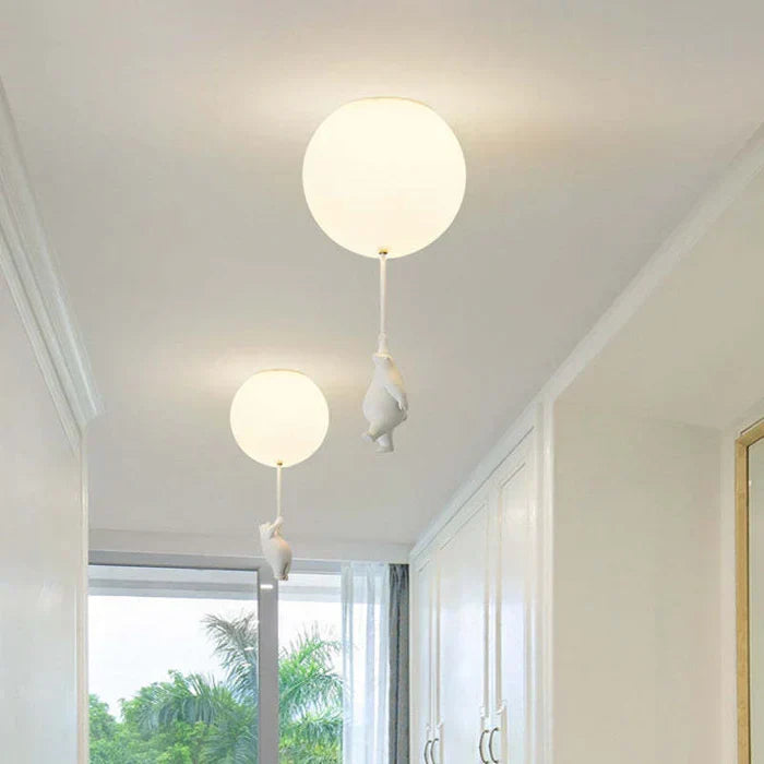 Loftlampe til børneværelset med bamse og ballon - CloudBear
