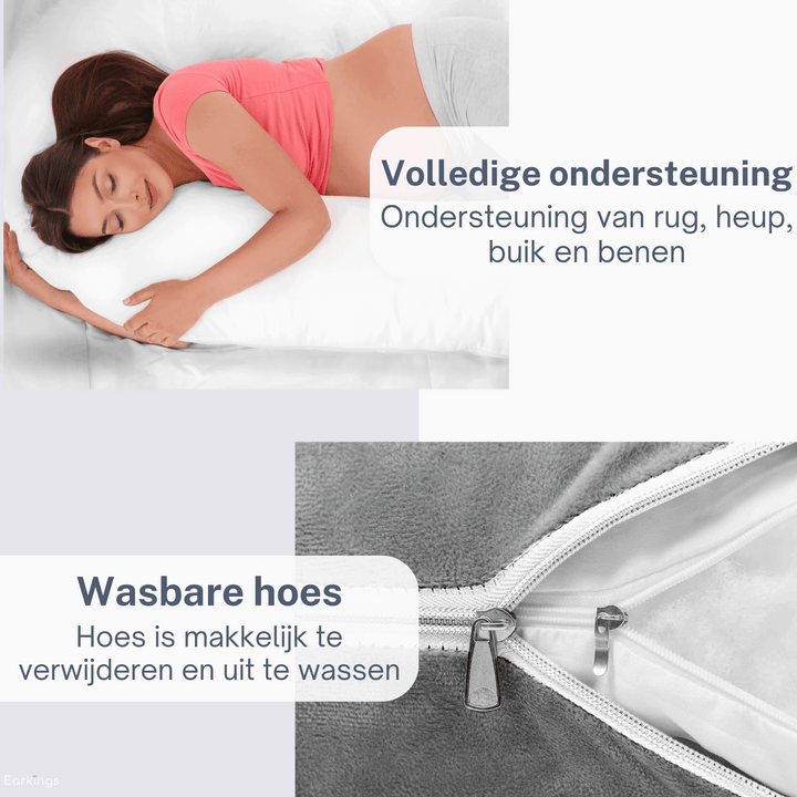 ComfortNest gravidtets- og sidesovepude – ekstra støtte til mor og barn