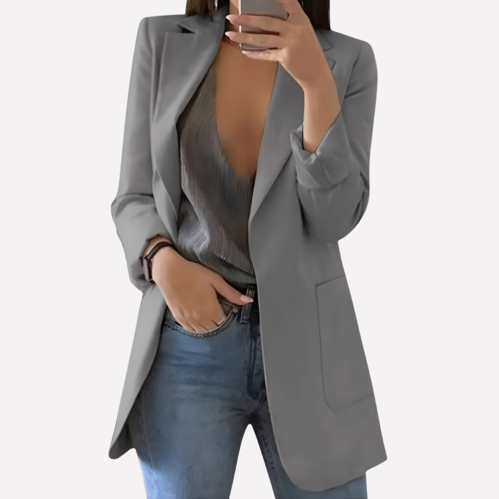 Kvinders Front Pocket Blazer – Struktureret Hverdagslag