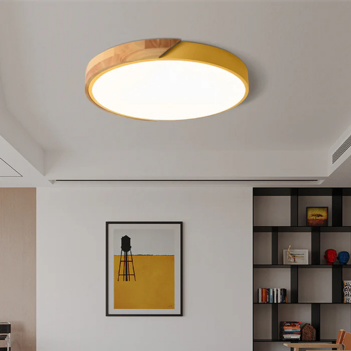 Delos Scandi-loftlampe i træ | Naturlig LED-designlampe