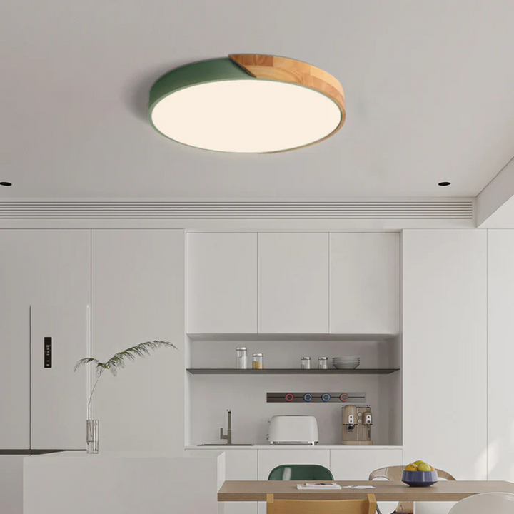 Delos Scandi-loftlampe i træ | Naturlig LED-designlampe