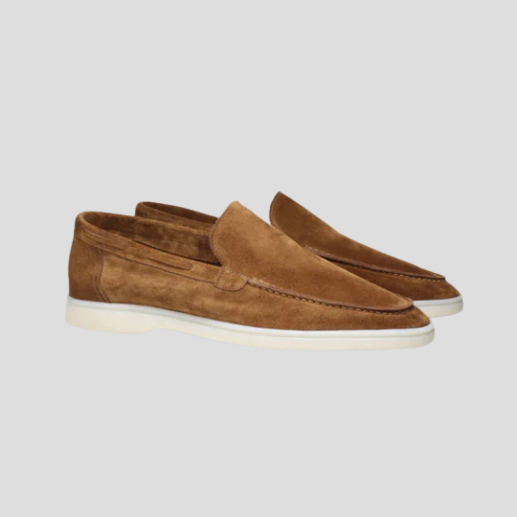 Herre-loafers i ruskind