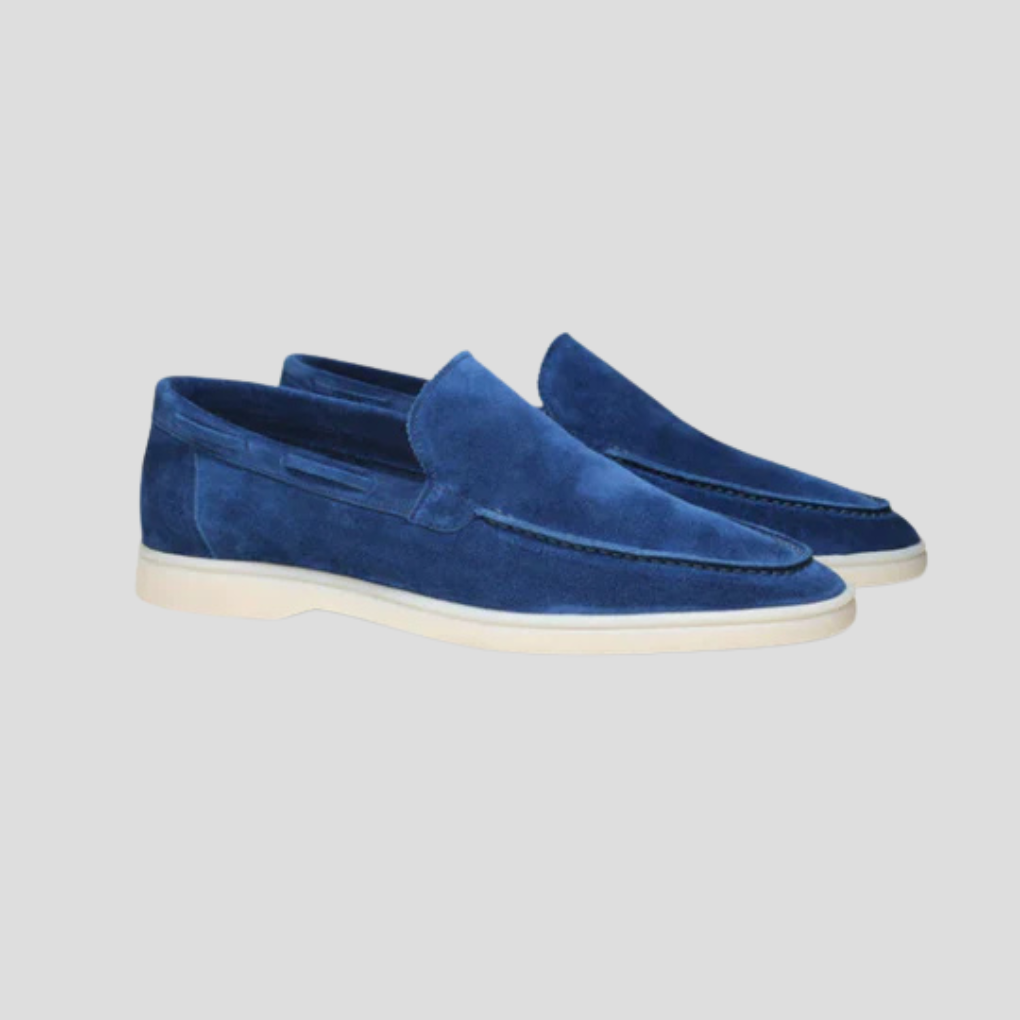 Herre-loafers i ruskind