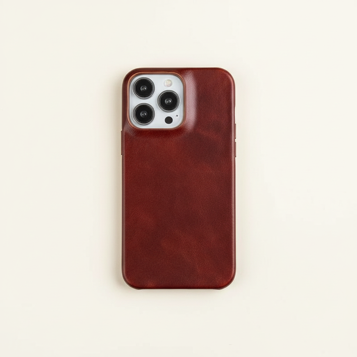 Ægte læder-cover med olievoks til Apple iPhone