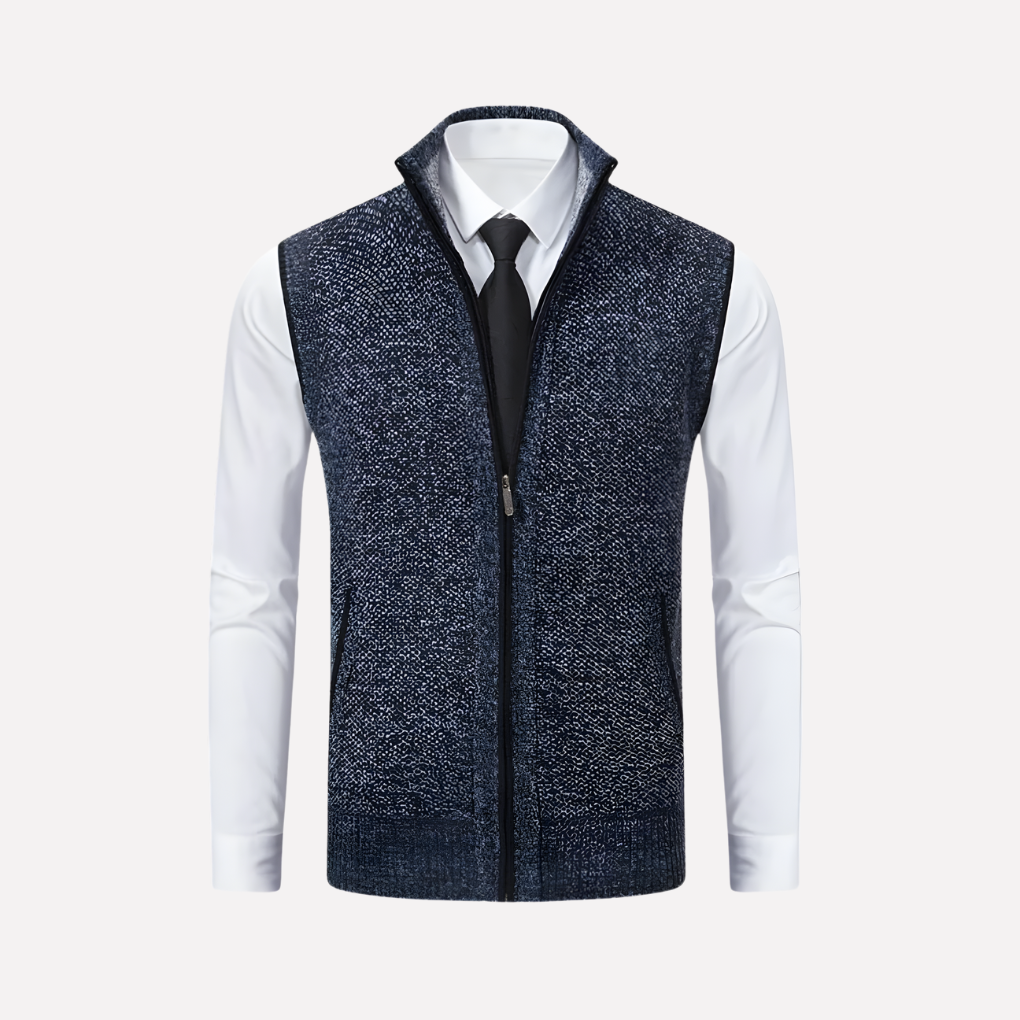 Herre Vest med Lynlås Front