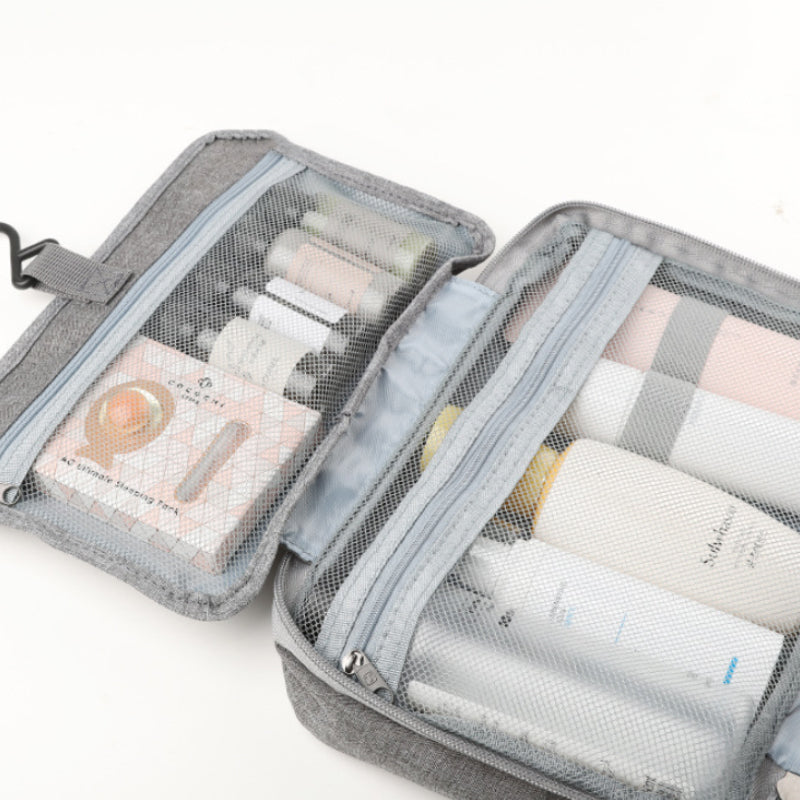 Travelique rejsetoilettaske | Kompakt og vandtæt | Med 4 rum og 360° krog | Til kvinder og mænd