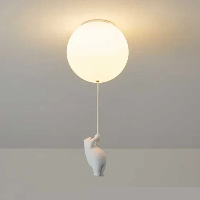 Loftlampe til børneværelset med bamse og ballon - CloudBear