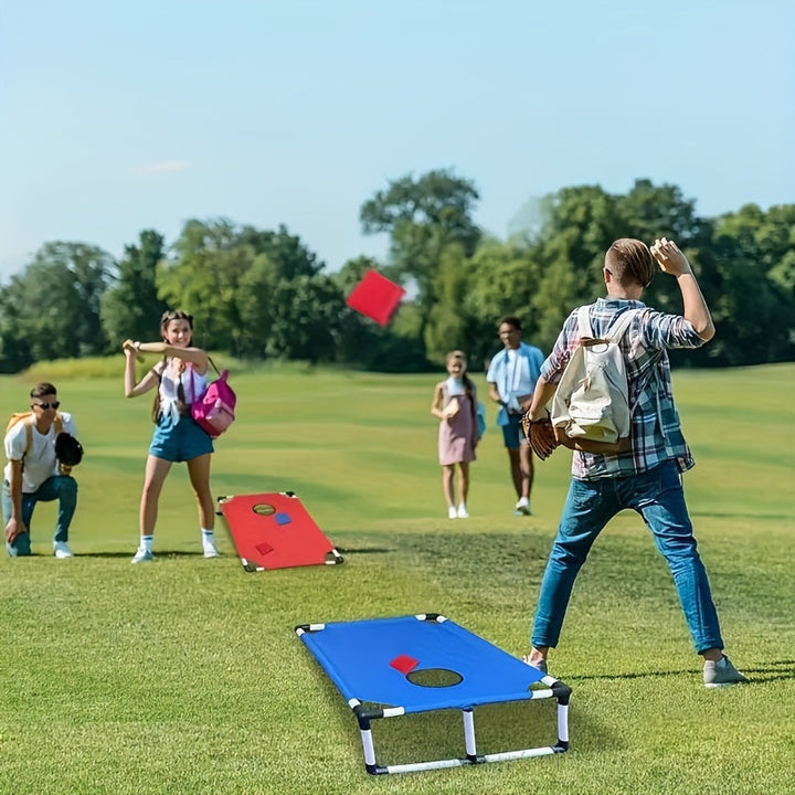 Bærbart cornhole-spilsæt – perfekt til udendørs familiehygge