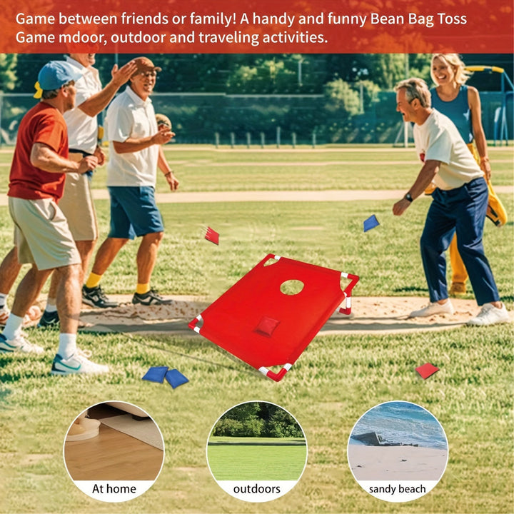 Bærbart cornhole-spilsæt – perfekt til udendørs familiehygge