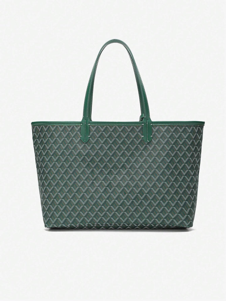 Afslappet Skuldertaske i PVC til Kvinder | Tote Bag | Stor Let Taske til Studerende