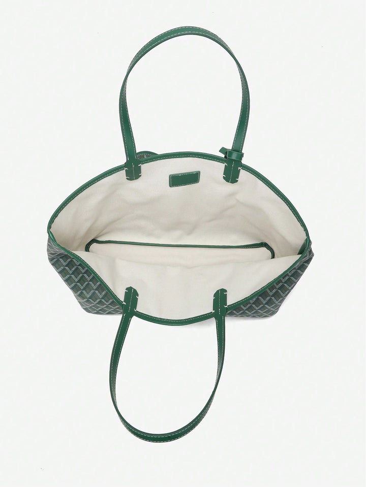 Afslappet Skuldertaske i PVC til Kvinder | Tote Bag | Stor Let Taske til Studerende