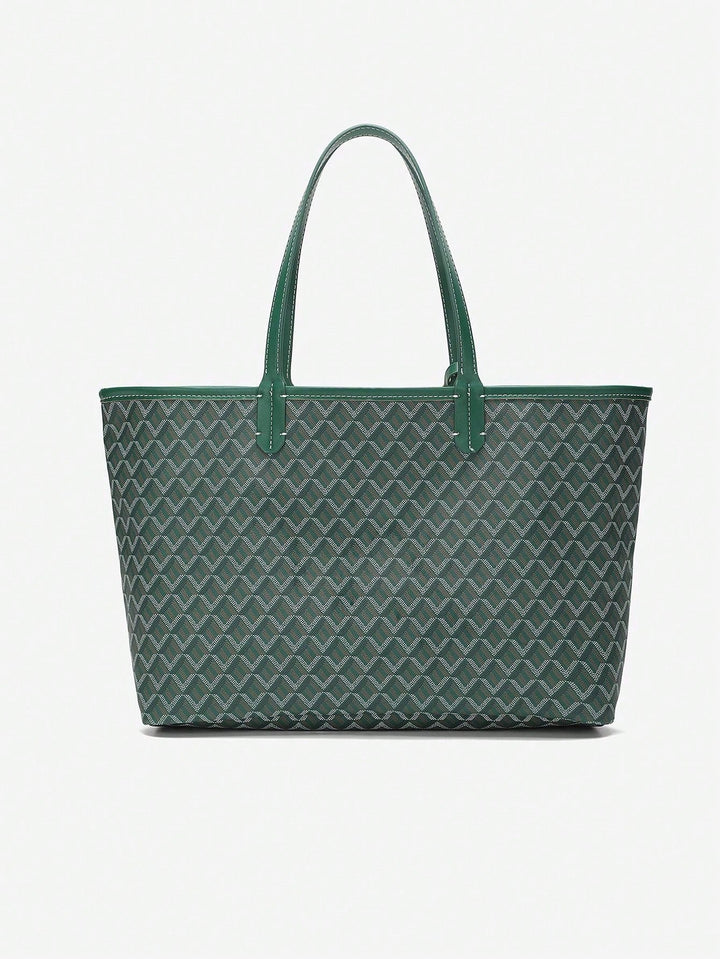 Afslappet Skuldertaske i PVC til Kvinder | Tote Bag | Stor Let Taske til Studerende