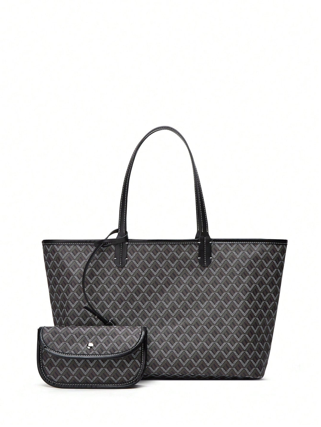 Afslappet Skuldertaske i PVC til Kvinder | Tote Bag | Stor Let Taske til Studerende