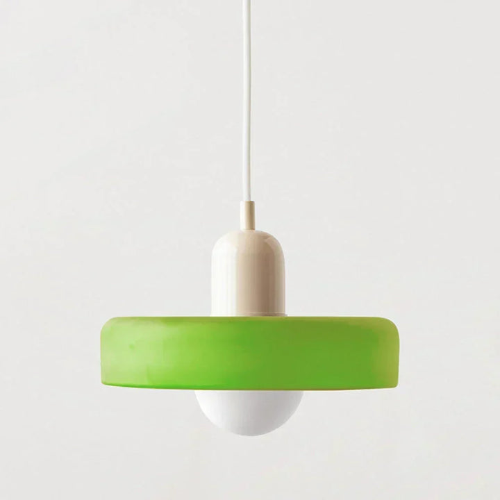 Bauhaus-pendel i farvet glas