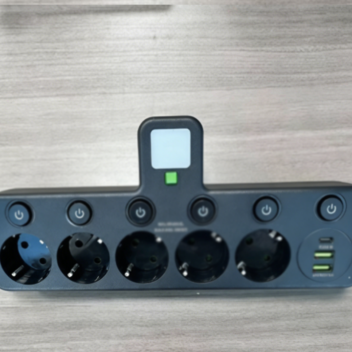 Stikdåse med USB og afbrydere | Flerstikdåse-overspændingsbeskyttelse 2500 W