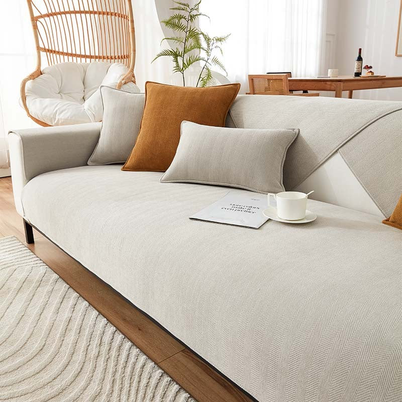 AestheticCover™ | Sofabetræk i chenille med sildebensmønster