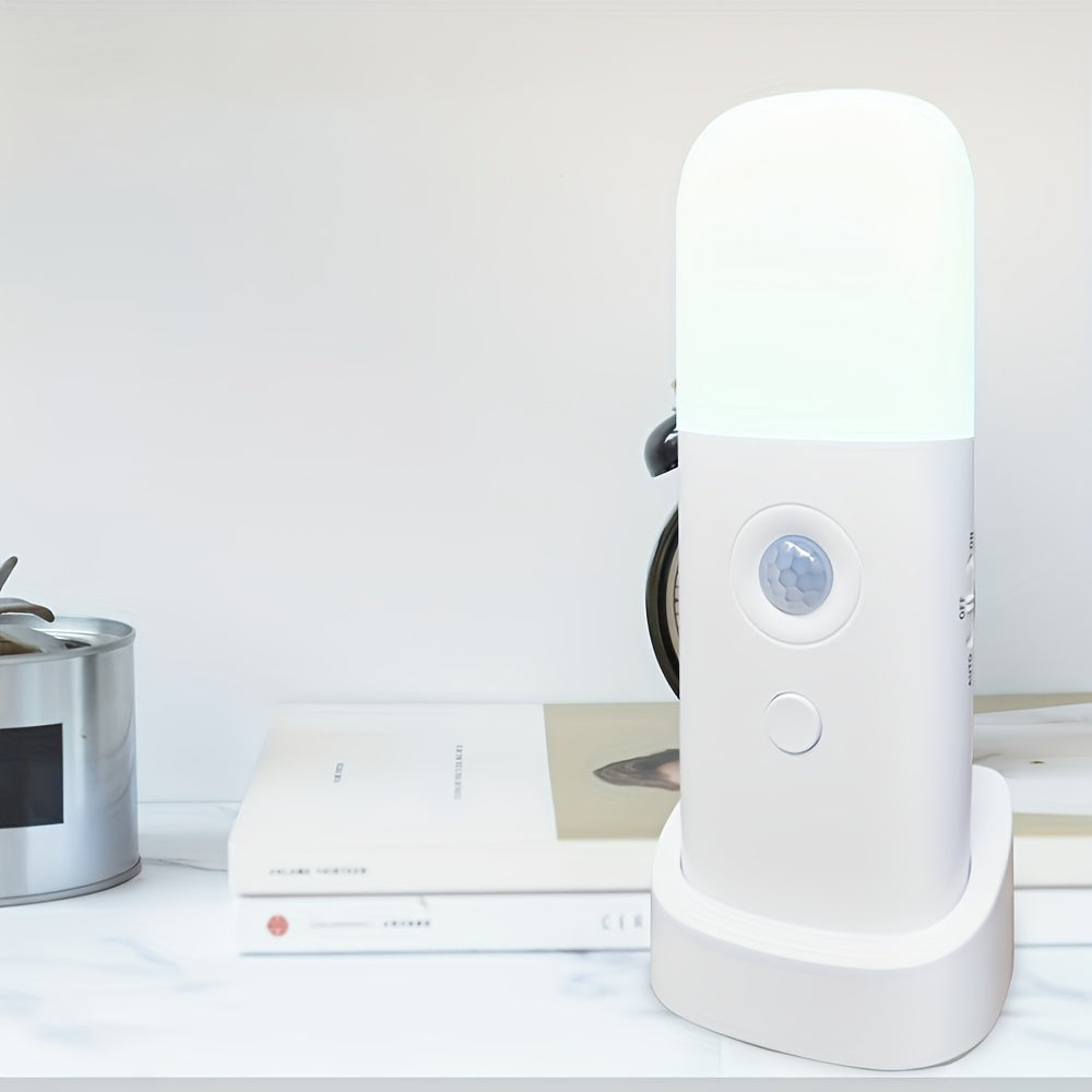 LED-Natlampe med Bevægelsessensor – USB-Genopladelig og Justerbar Lysstyrke til Soveværelser og Gange