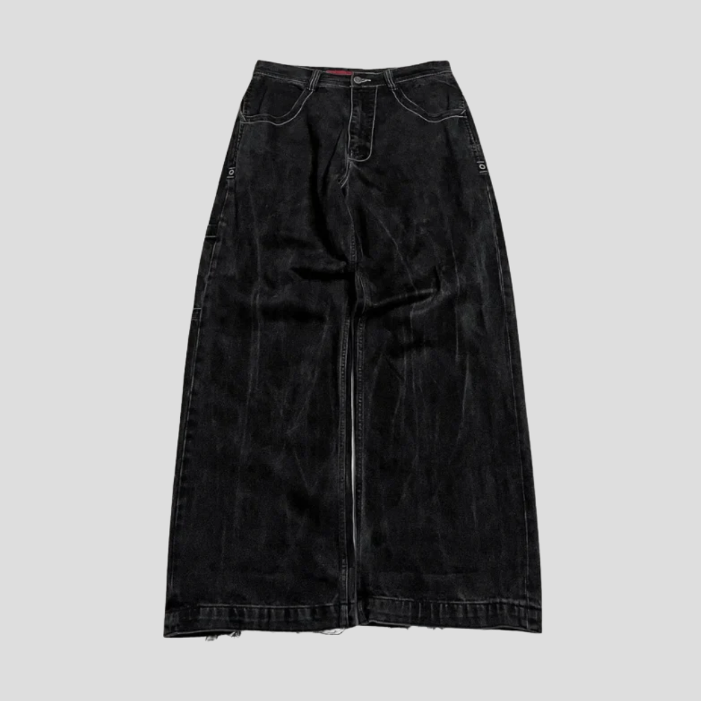 Sorte højtaljede baggy jeans
