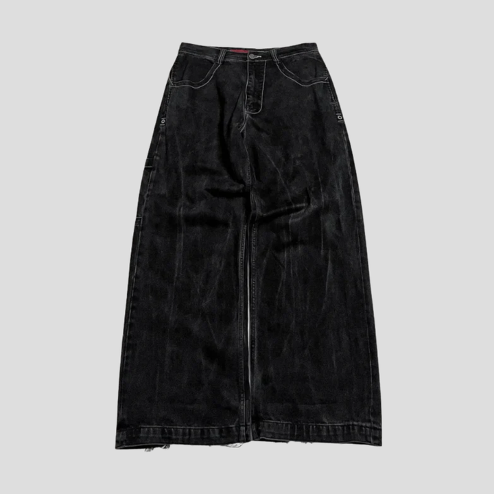 Sorte højtaljede baggy jeans