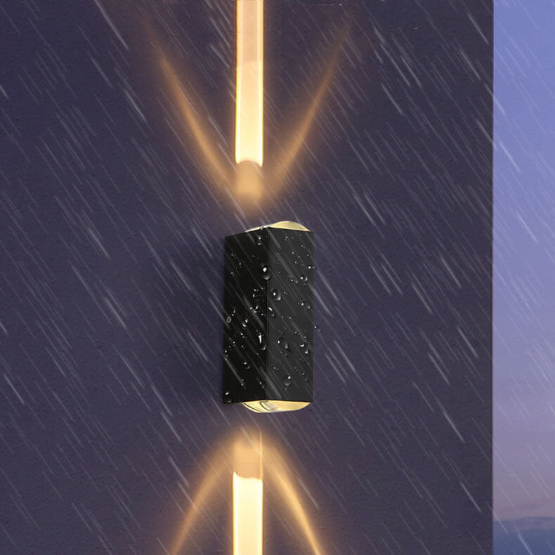 Moderne rektangulær LED-udelampe til vægmontering, vandtæt