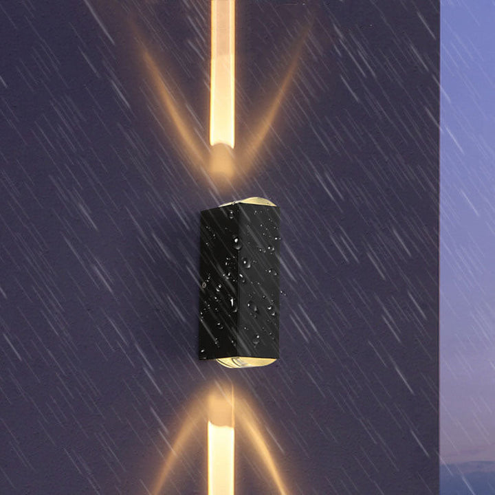 Moderne rektangulær LED-udelampe til vægmontering, vandtæt
