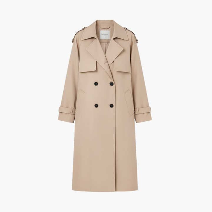 Kvinders Trench Coat med Knaplukning Udsalgspris