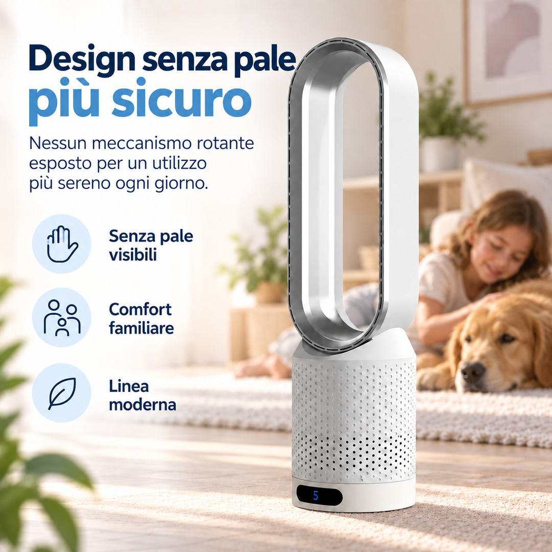 AirPure – Ultralydløs bladløs tårnventilator (< 32 dB)