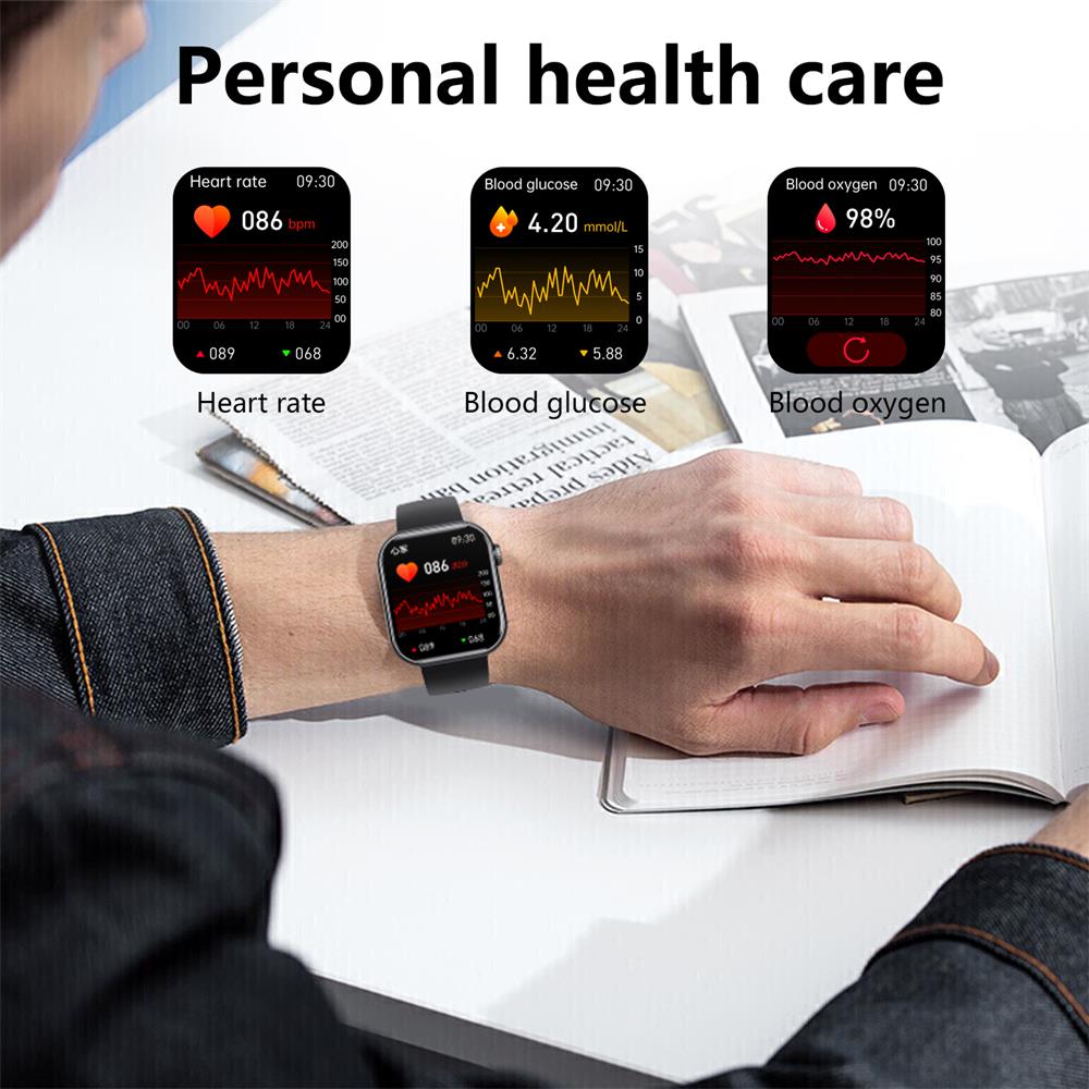 Vandtæt smartwatch med blodtryksmåler, iltmætning og søvnovervågning