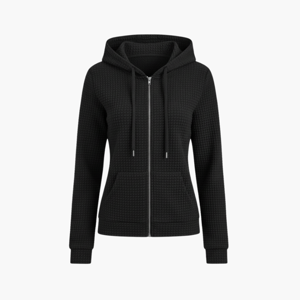 Kvinders Zip-Up Hoodie med Snoretræk Hætte