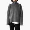 Kvinders Turtleneck Sweater med Lange Ærmer og Ribbet Tekstur