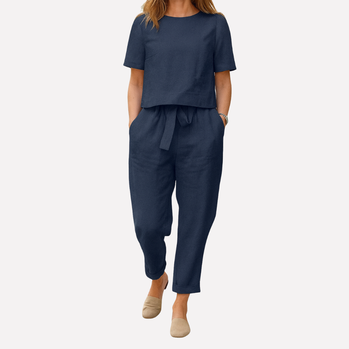 Dame Casual Langærmet Top & Bukse-sæt