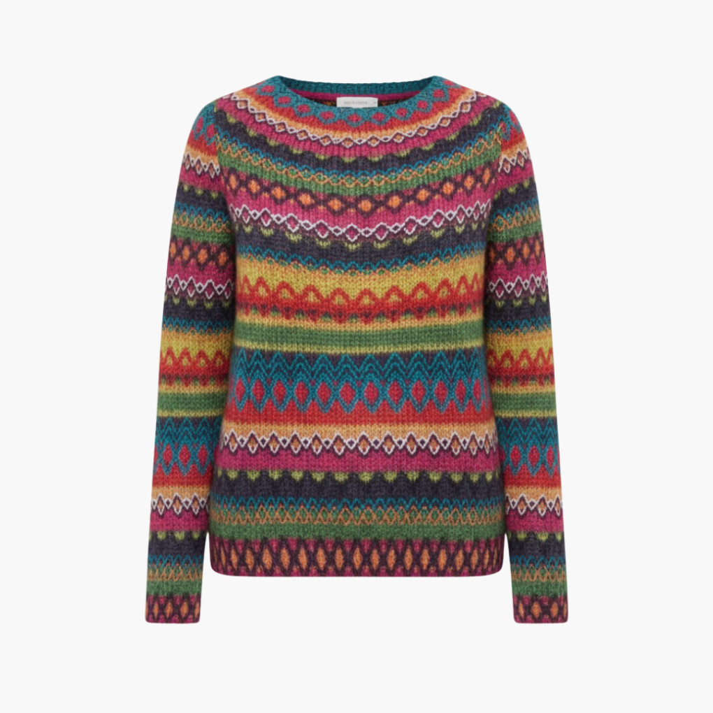 Kvinders Strikket Sweater med Rund Hals