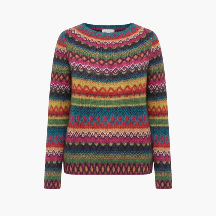 Kvinders Strikket Sweater med Rund Hals