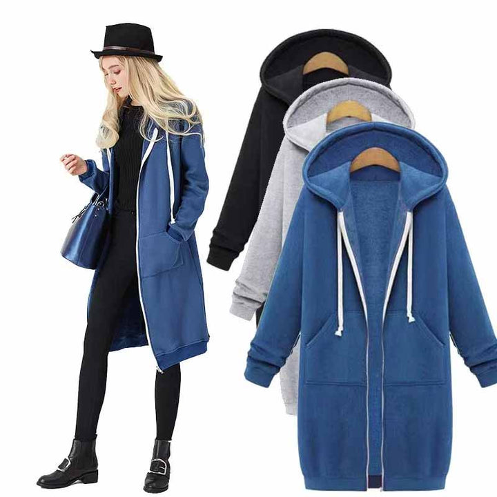 Casual lang cardigan til damer - CozyZip
