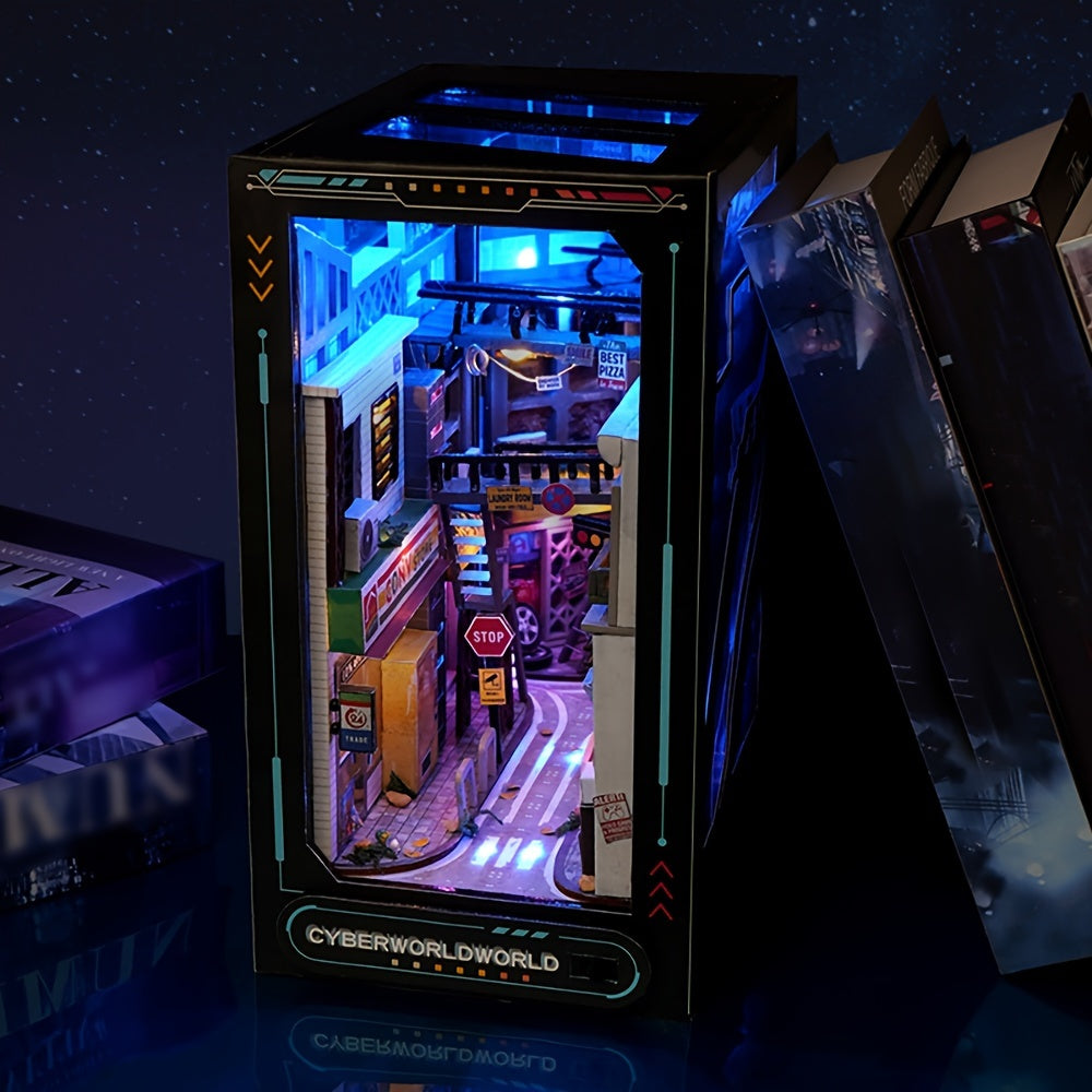 Cyberpunk gør-det-selv-skabskit – 3D-model til boligindretning med belysning