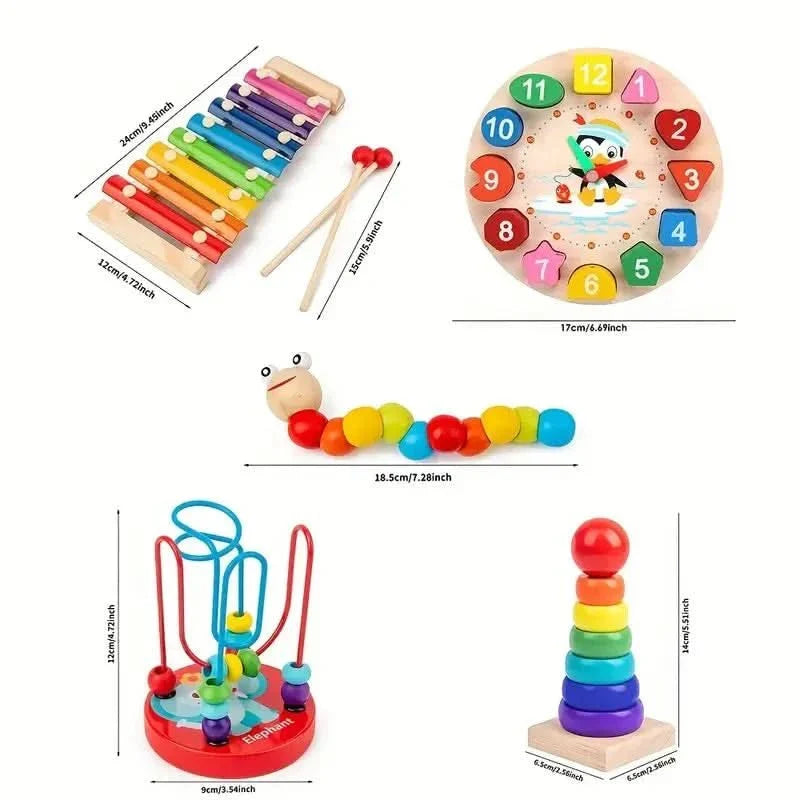 EduQuest 5-i-1 Montessori-sæt – kreativ læring for spædbørn fra 6 måneder